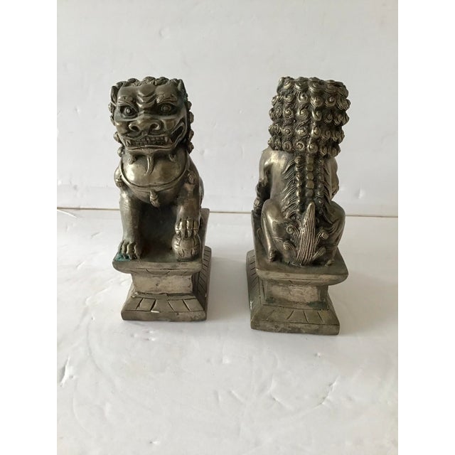 1950s Silver Metal Foo Dogs a Pair Chairish