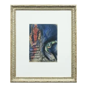 Framed After Marc Chagall: "Ahasuerus Banishes Vashti" Original Lithograph, 1960