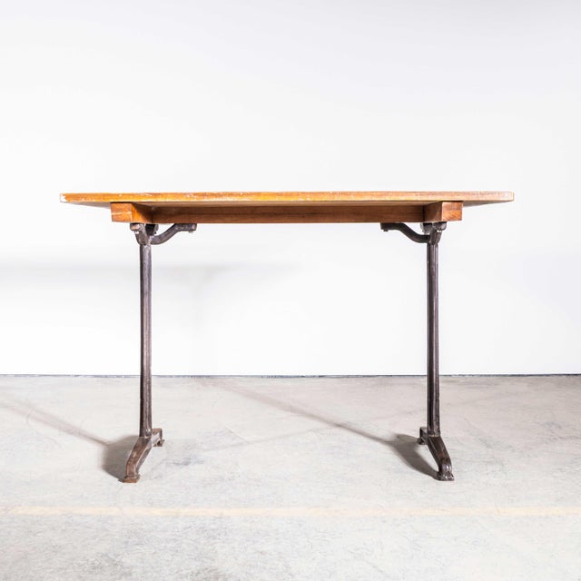 French Cast Base Café Dining Table, 1930s For Sale - Image 3 of 7