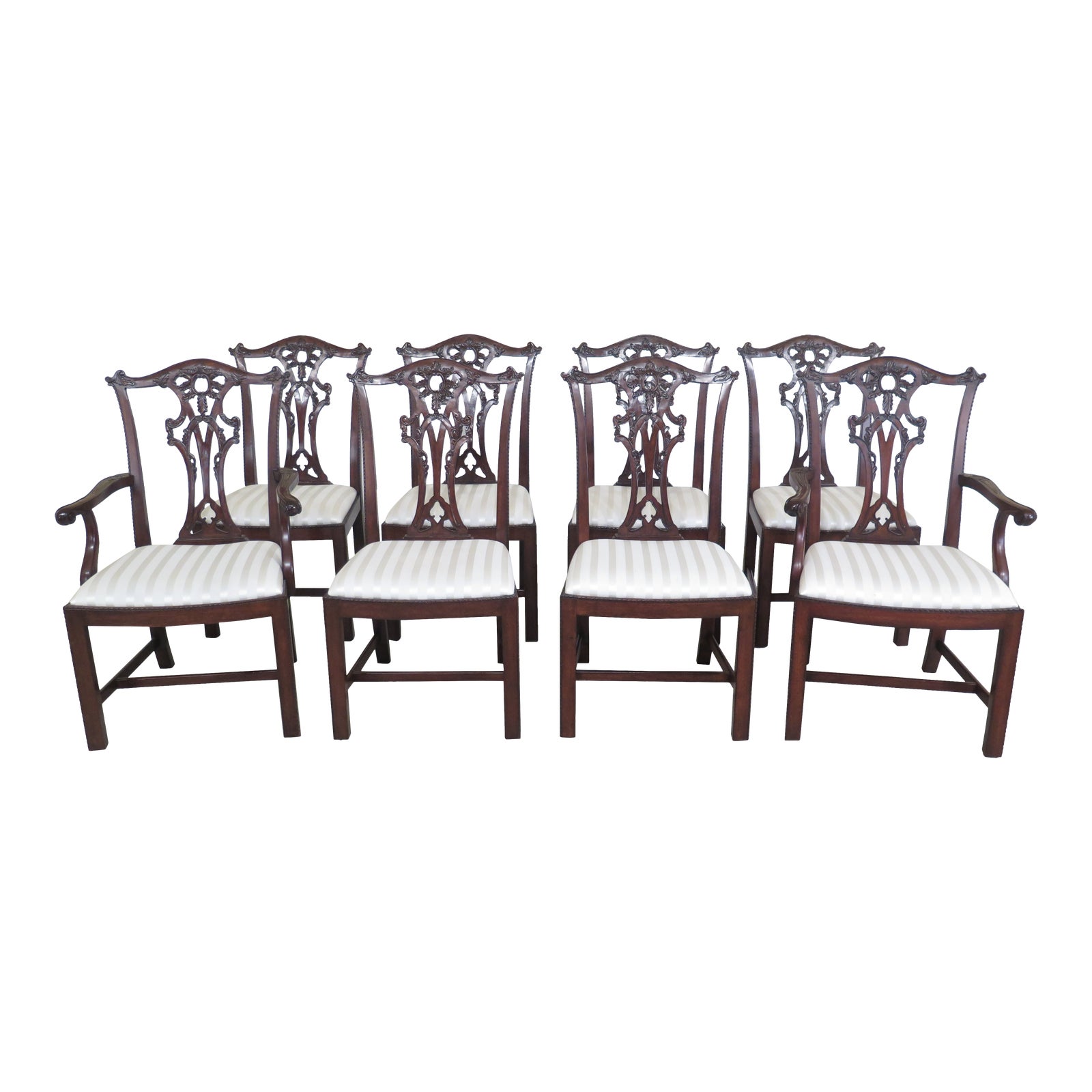 Henredon Chippendale Mahogany Dining Room Chairs Set of 8 Chairish