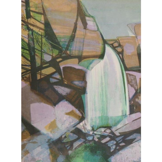 Modern Camille Hilaire, Alsace, La cascade du Nideck, Lithograph For Sale - Image 3 of 4
