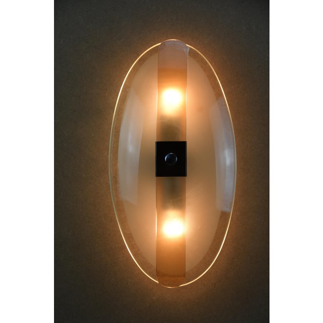 Glass Italian Murano Glass Wall Sconces attributed to Antonio Lupi, 1960s, Set of 2 For Sale - Image 7 of 12