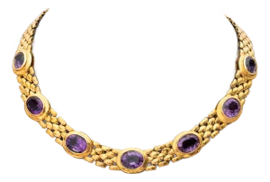 18k Yellow Gold and Amethyst Necklace