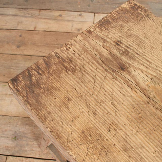 Small Antique Elm Side Table, 1920s For Sale - Image 4 of 10