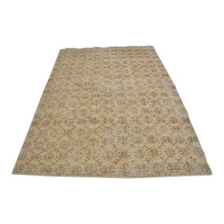 1950s Small Neutral Anatolian Rug, Organic Modern Home Decor Rug For Sale