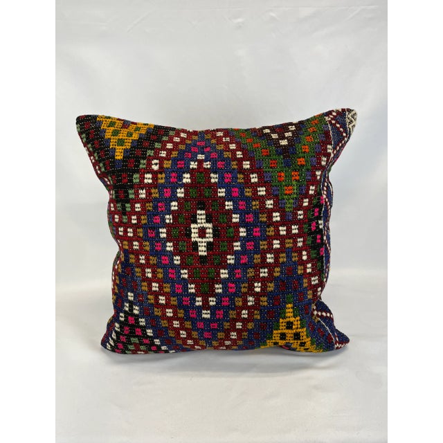 Kilim Pillow Size : 24''x24'' - 61 x 61 cm Unique pillow cover made from 100% handwoven wool vintage Turkish Kilim with...