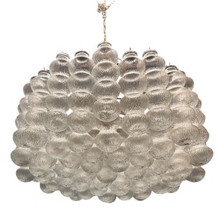 Large Eleven-Light Murano Bubble Glass Chandelier, 1980s For Sale