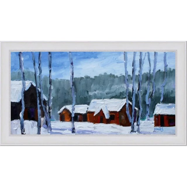 Sorenson's in Winter, Modern Landscape Oil Painting For Sale - Image 9 of 11
