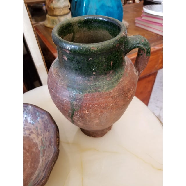 Rustic European Antique Rustic Clay Vessels - Set of 2 For Sale - Image 3 of 12