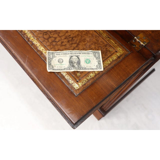 Tall Narrow English Turn of Century Mahogany Georgian Secretary Beveled Glass For Sale - Image 11 of 13