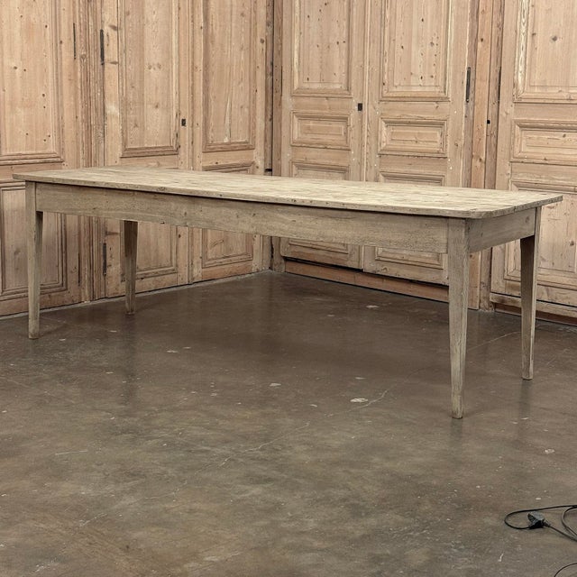 French Country 18th Century Country French Louis XVI Period Rustic Elmwood Dining Table For Sale - Image 3 of 18