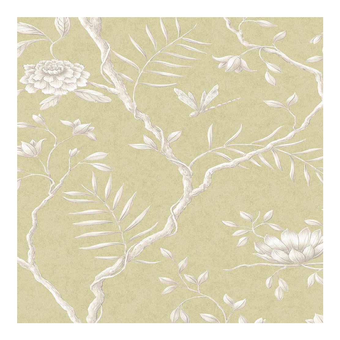 Lewis & Wood Jasper Peony Beech Botanic Style Wallpaper Sample | Chairish