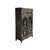 This striking vintage Oriental cabinet features a rich black lacquer finish, serving as a dramatic canvas for its...