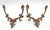 Victorian style hall tree hooks made of cast iron with a distressed tan paint finish. There are screws attached to the...