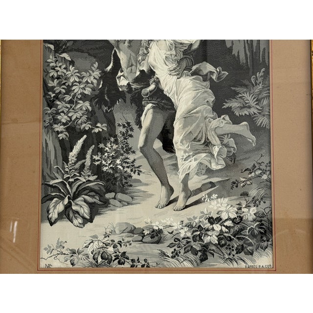 Antique French Neyret Freres Woven Silk Tapestries After p.a. Cot - Framed Pair For Sale In Los Angeles - Image 6 of 11