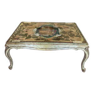 One of a Kind Artist Created Coffee Table With Collaged Top