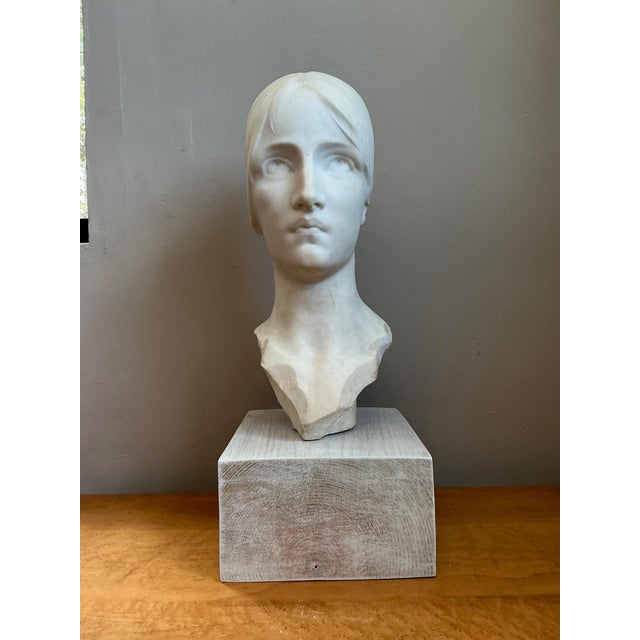 Vintage Carved Marble Head Sculpture For Sale - Image 4 of 18