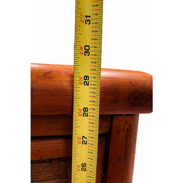 Wood Vintage 1970s Honey-Toned Bamboo & Woven Rattan Cabinet For Sale - Image 7 of 16