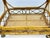 Tan Vintage Bamboo and Cane Two-Tier Bar Cart With Brass Casters For Sale - Image 8 of 13