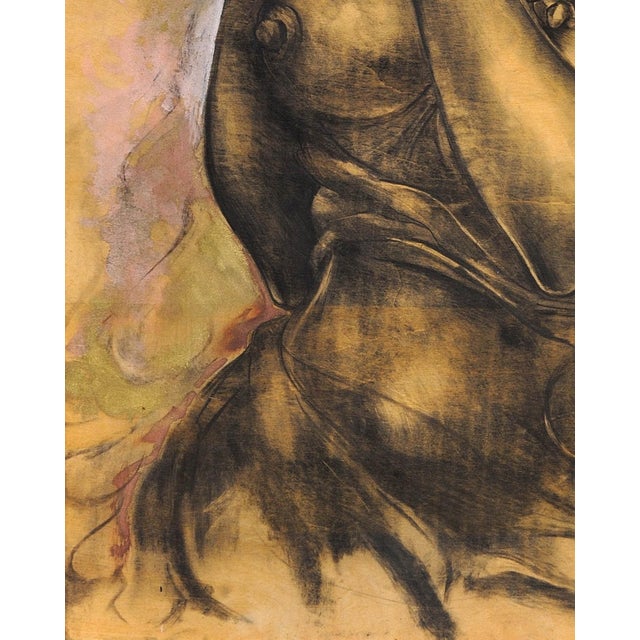 Black African School Artist, Mother and Child, 1970s, Mixed Media Painting For Sale - Image 8 of 18