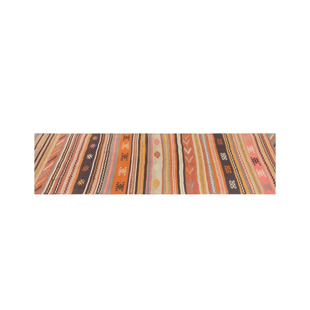 Mid-Century Modern Decorative Vintage Turkish Kilim Runner - 2`7" X 13`0" For Sale - Image 3 of 6