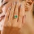 Green Designer 2.43 Carat Genuine Emerald Wave Chunky 14k Gold Ring Size 6.5 For Sale - Image 8 of 13