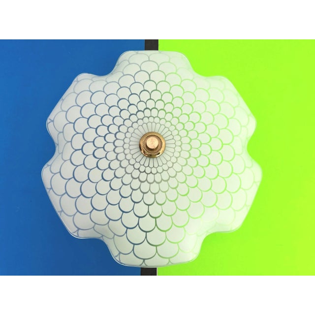 Mid Century Frosted Glass Flower Flush Light For Sale - Image 11 of 18