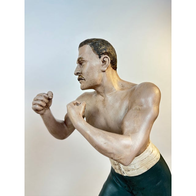 John L. Sullivan & James J. Corbett, American Painted in Color Boxer Sculptures, Boston Strong Boy by Arthur Waagen, c.1895, Set of 2 For Sale - Image 13 of 18
