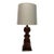 Large 35" Mid-Century Modern Turned Wood Table Lamp For Sale