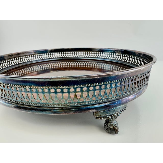 Mid 20th Century Sheffield Silver Gallery Tray With Faux Rosewood Formica Insert For Sale In Little Rock - Image 6 of 9