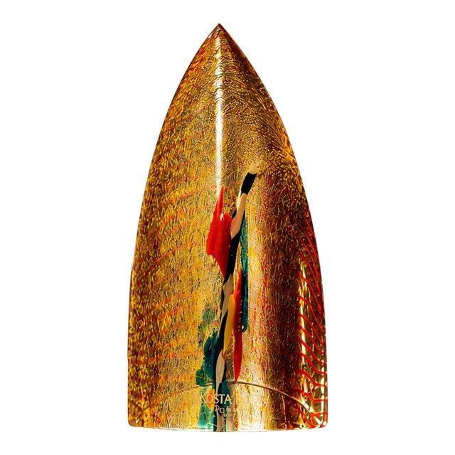 Vintage Kosta Boda Bertil Vallien Signed Miniature Halfboat Sculpture Stand Tall 99311 For Sale
