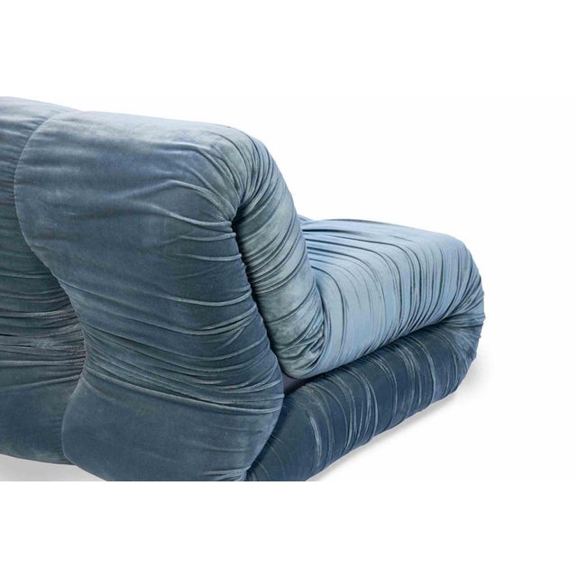 Italian Velvet Pagrù Lounge Armchairs by Claudio Vagnoni, Set of 2 For Sale - Image 3 of 8