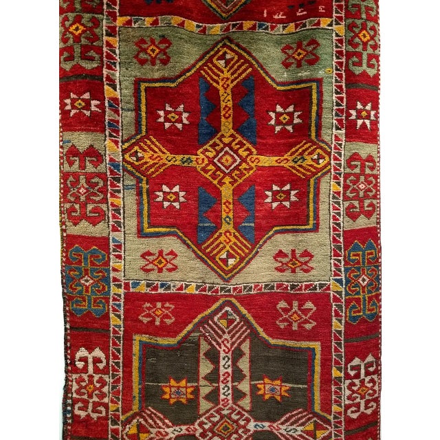 Early 20th Century Turkish Oushak Runner, Hand-Knotted Wool, Geometric Pattern, 3x16 For Sale - Image 11 of 16