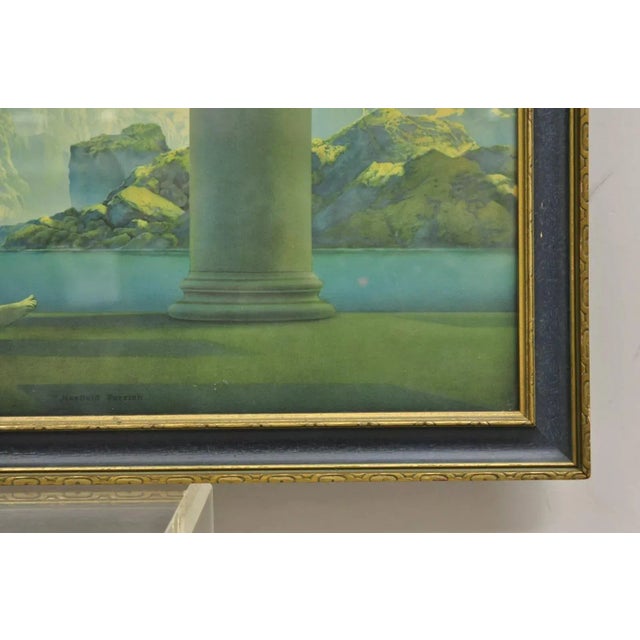 Printmaking Materials Early 20th Century Antique Maxfield Parrish Framed Lithograph Print "Daybreak" House of Art Ny 5484 For Sale - Image 7 of 12