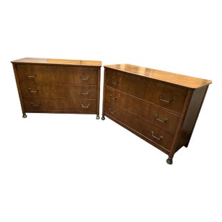 1990s Baker Furniture Co. Chest of Drawers Bachelor Chests - a Pair For Sale