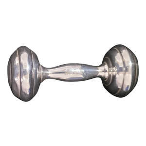 Mid-Century Tiffany & Co. Sterling Silver Barbell Baby Rattle Monogramed 3.5 In