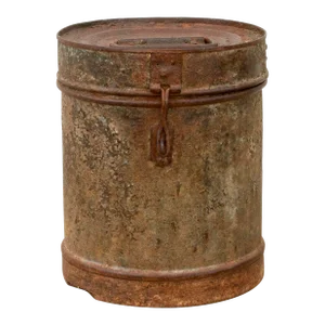 Rusty Gray Metal Drum Container