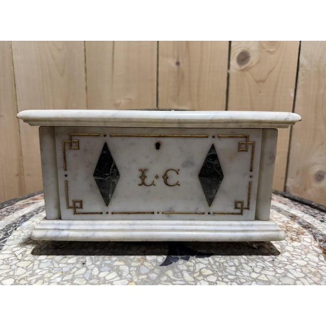 Napoleon III Marble Jewelry Box For Sale - Image 9 of 9