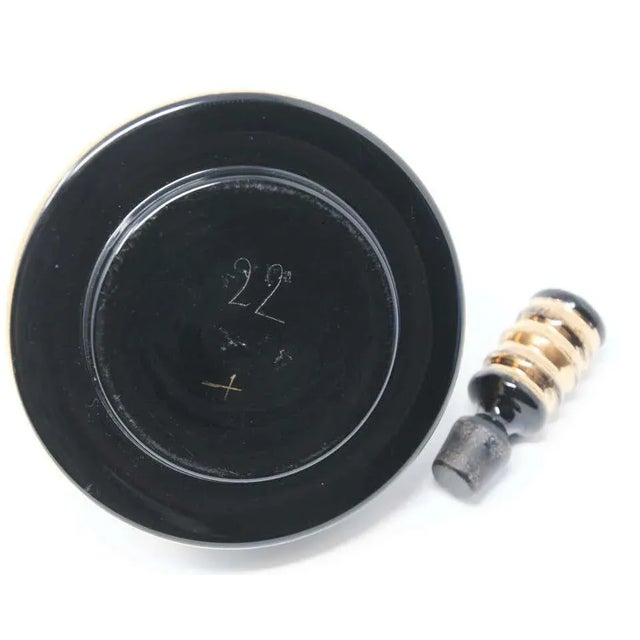 Art Deco Hand Blown Black Gilt Glass Perfume Bottle For Sale - Image 11 of 12