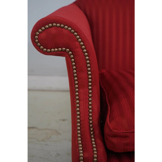 Wood Henredon Newly Upholstered Chippendale Mahogany Sofa For Sale - Image 7 of 18