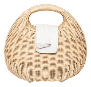 Isi Cut Out Handle Clutch in Natural / White