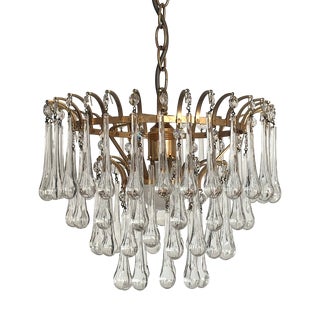 High-Quality Joska Bodenmais Brass Murano Glass Drop Chandelier, 1-Bulb Chandelier, 1970s For Sale