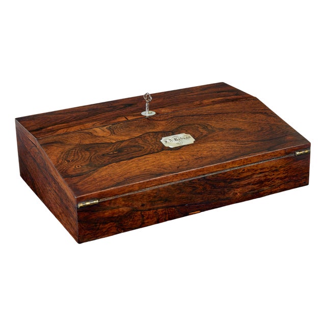 19th Century William IV Table Top Writing Slope, 1835 For Sale