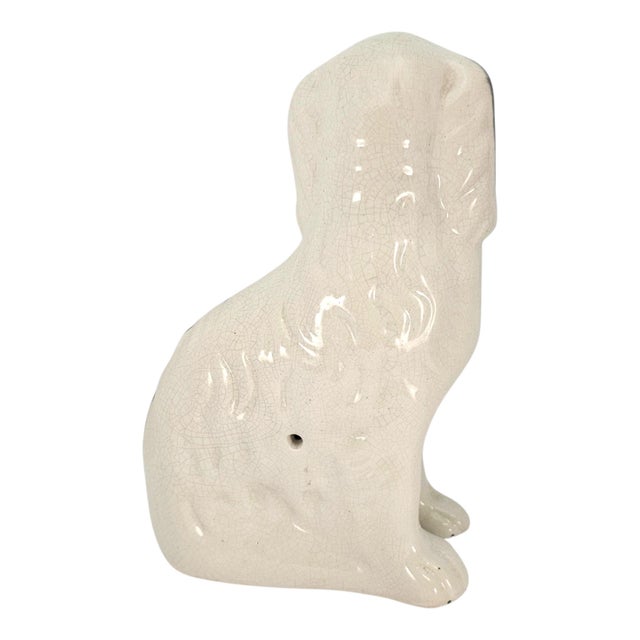Staffordshire Mid-20th-Century English Staffordshire Revival Spaniel Mantel Dogs, Pair For Sale - Image 4 of 11