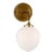 Thomas O'Brien for Visual Comfort Signature Katie Small Acorn Sconce in Hand-Rubbed Antique Brass with White Glass For Sale