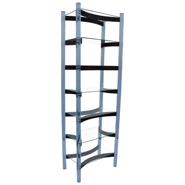 1970s Lucite and Rosewood Etagere For Sale