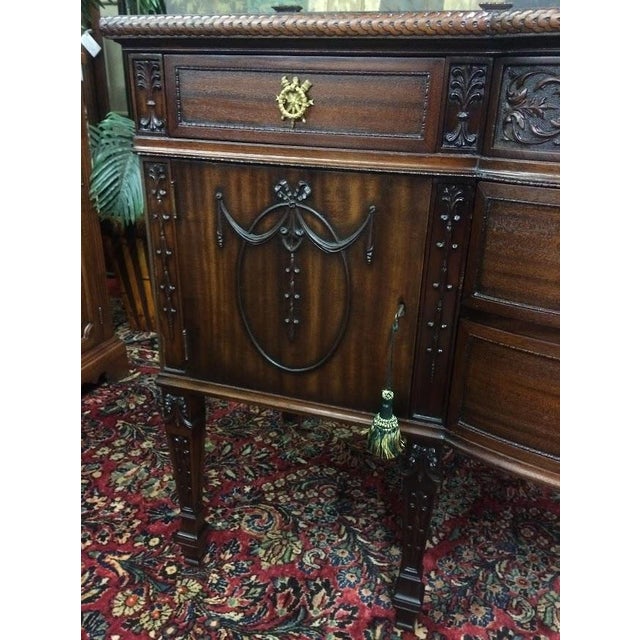 Wood Antique Sideboard, Mahogany Buffet For Sale - Image 7 of 16