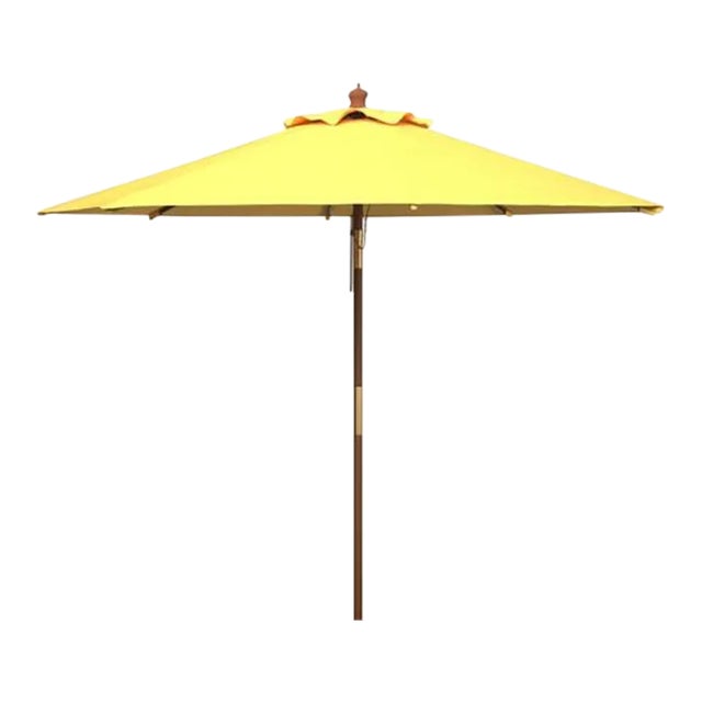 Cannes 9ft Wooden Outdoor Umbrella - Yellow For Sale