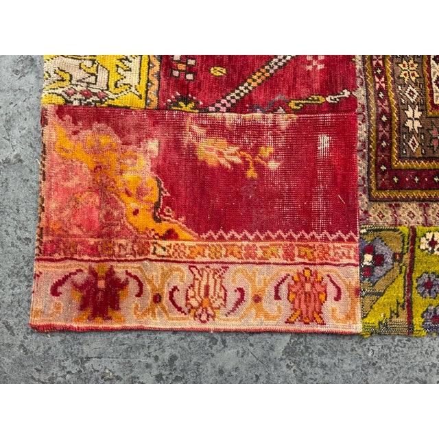 5ft 9in × 7ft 7in Turkish Patchwork Area Rug For Sale - Image 4 of 12
