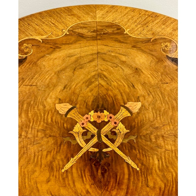 Antique Round French Louis XV Style Carved Wood Center Table For Sale - Image 9 of 13